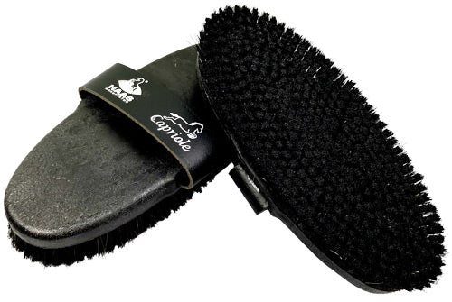 Brosse douce Haas Capriole noire avec dragonne en cuir