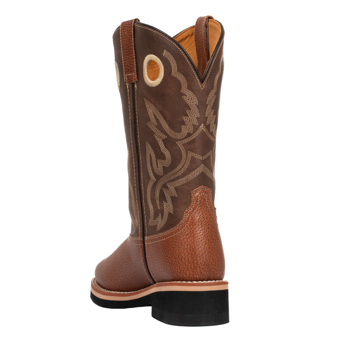 Bottes western buckaroo Pool's en cuir, tirants renforcés