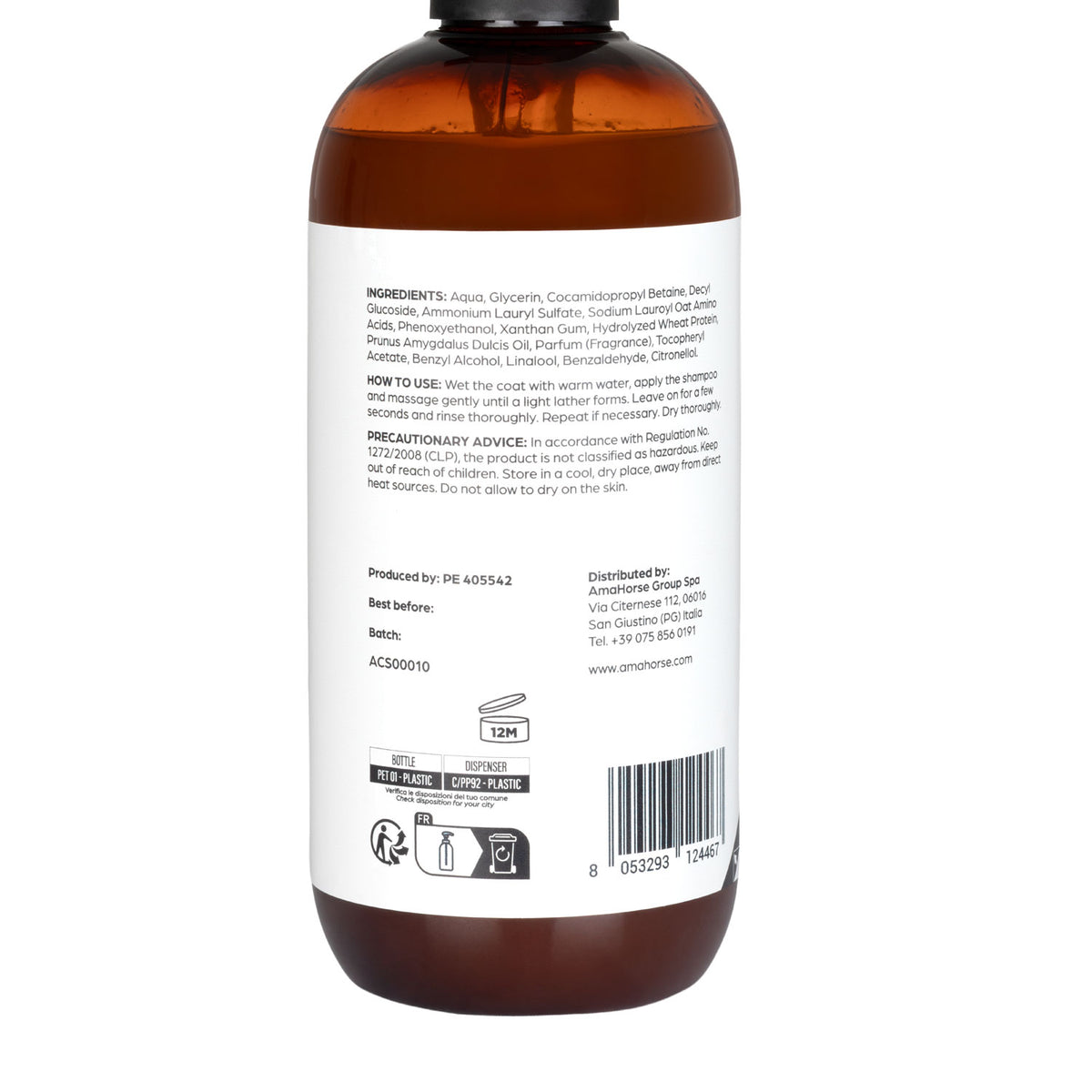 Shampoing cheval Acavallo à l'huile d'amande douce, 500 ml