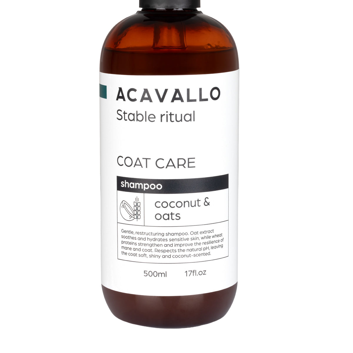 Shampoing cheval Acavallo coco et avoine effet soie, 500 ml