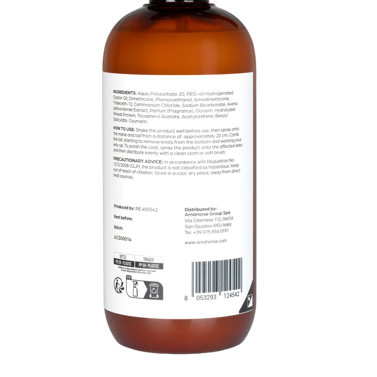 Démêlant Acavallo coco, avoine et biotine pour crinière, 500 ml