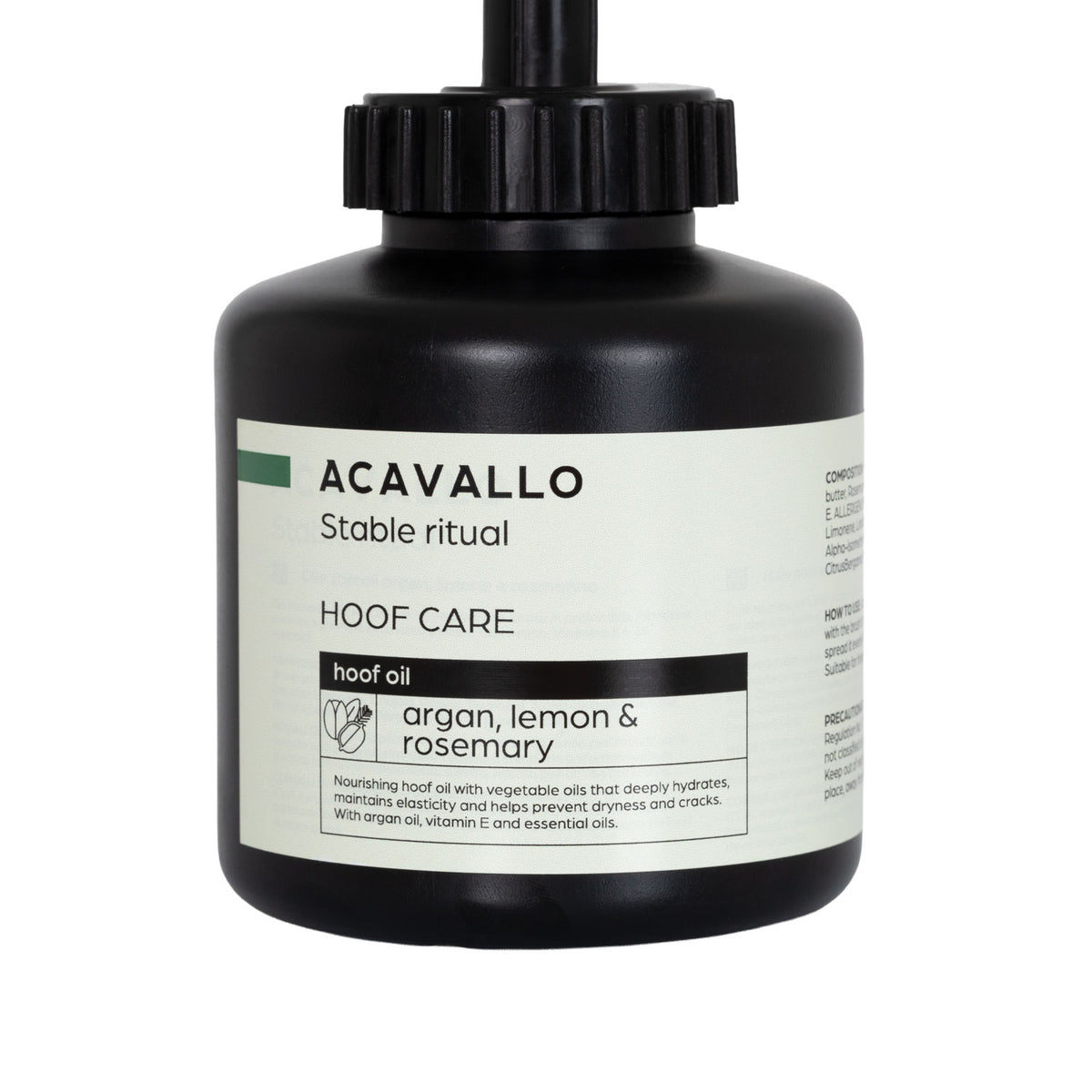 Huile pour sabots Acavallo 500 ml, argan, amande ou karité