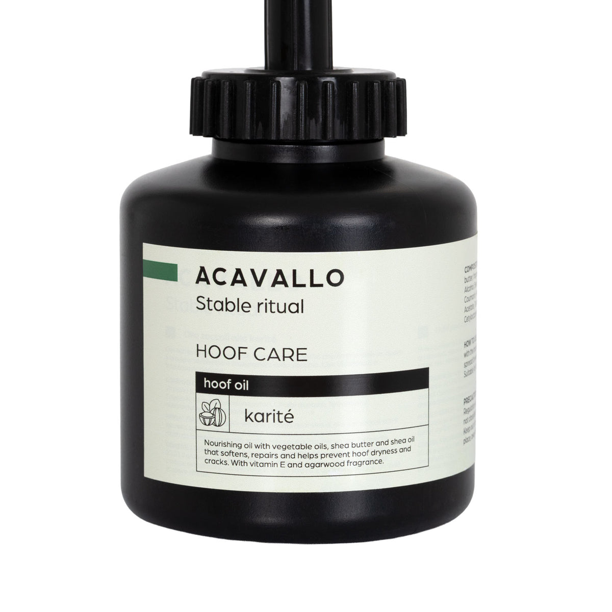 Huile pour sabots Acavallo 500 ml, argan, amande ou karité