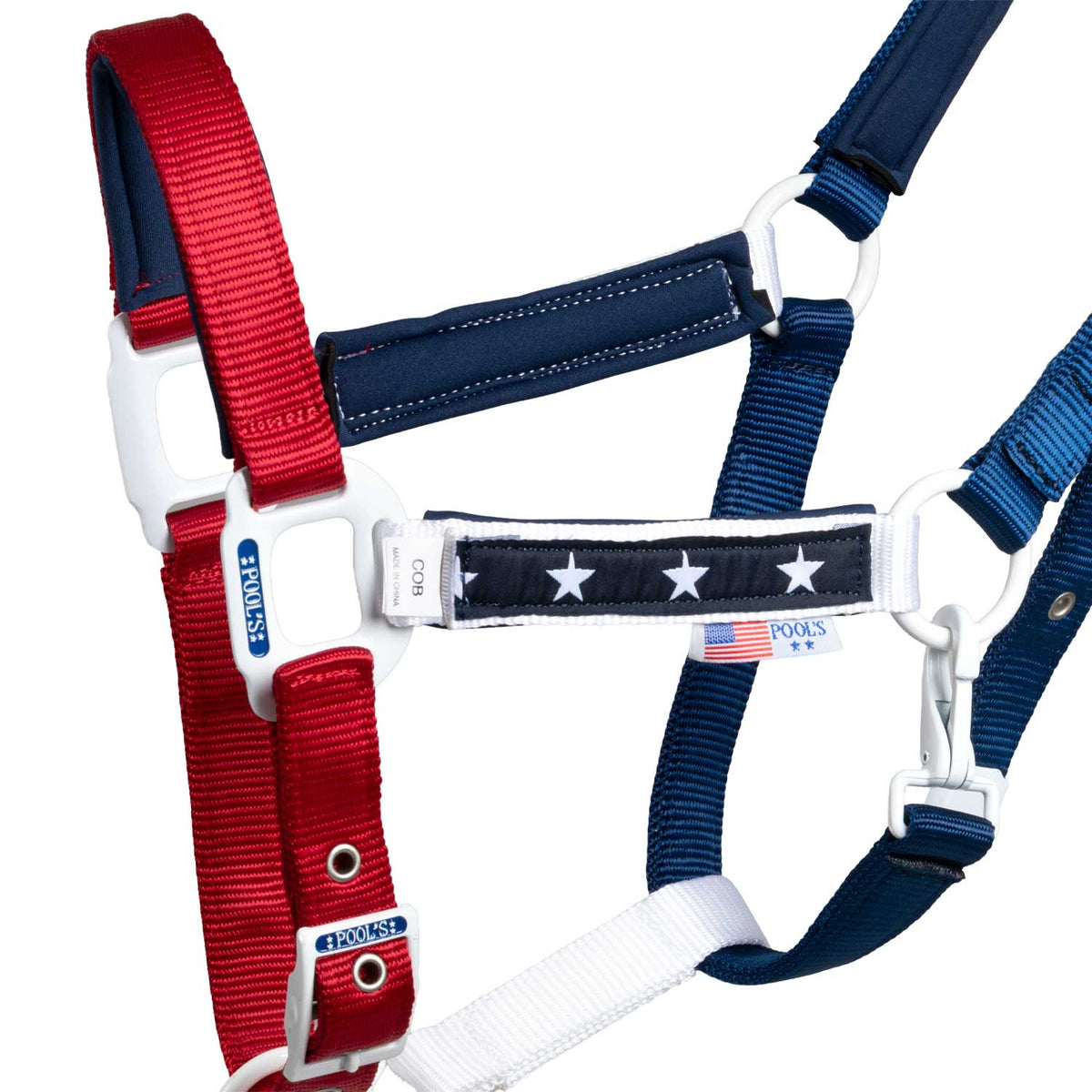 Licol western Pool's en nylon modèle USA avec longe, rembourrage néoprène