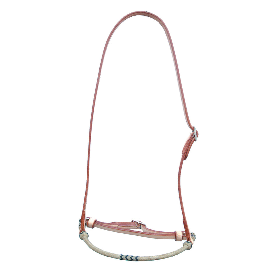 Muserolle western Pool's en cuir et rawhide tressé main