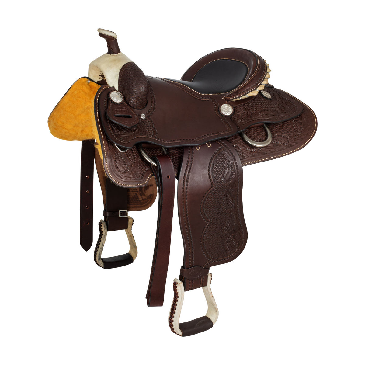 Selle western Team Roper en cuir souple, arçon Ralide, 16 ou 17 pouces