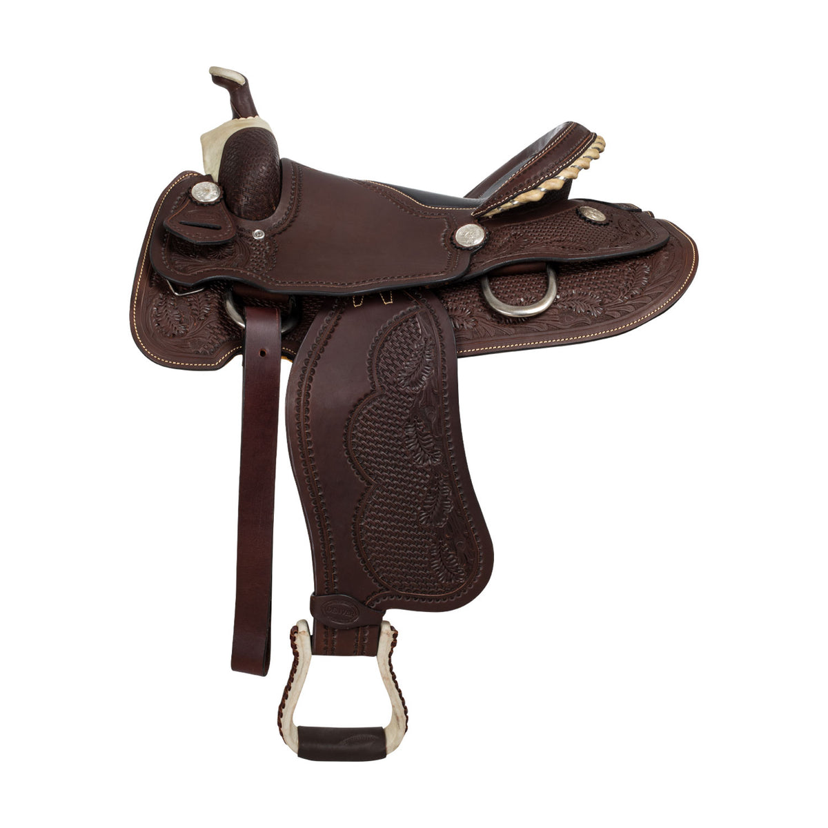 Selle western Team Roper en cuir souple, arçon Ralide, 16 ou 17 pouces
