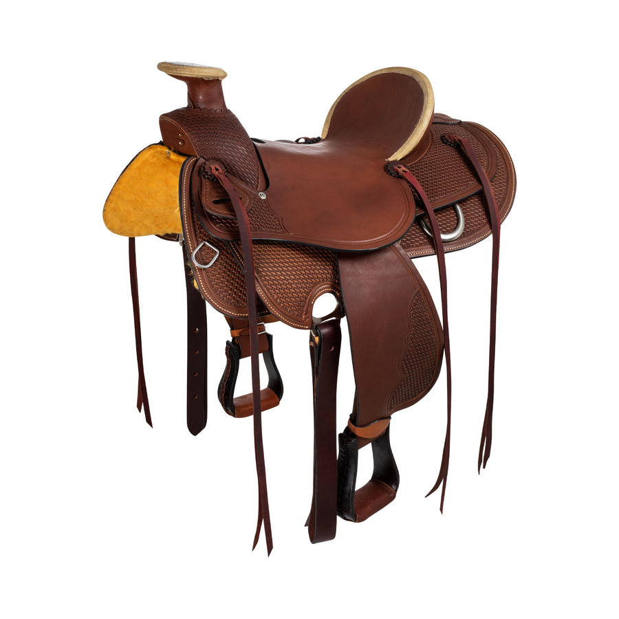 Selle western Rancher en cuir souple, travail basket, 16 ou 17 pouces