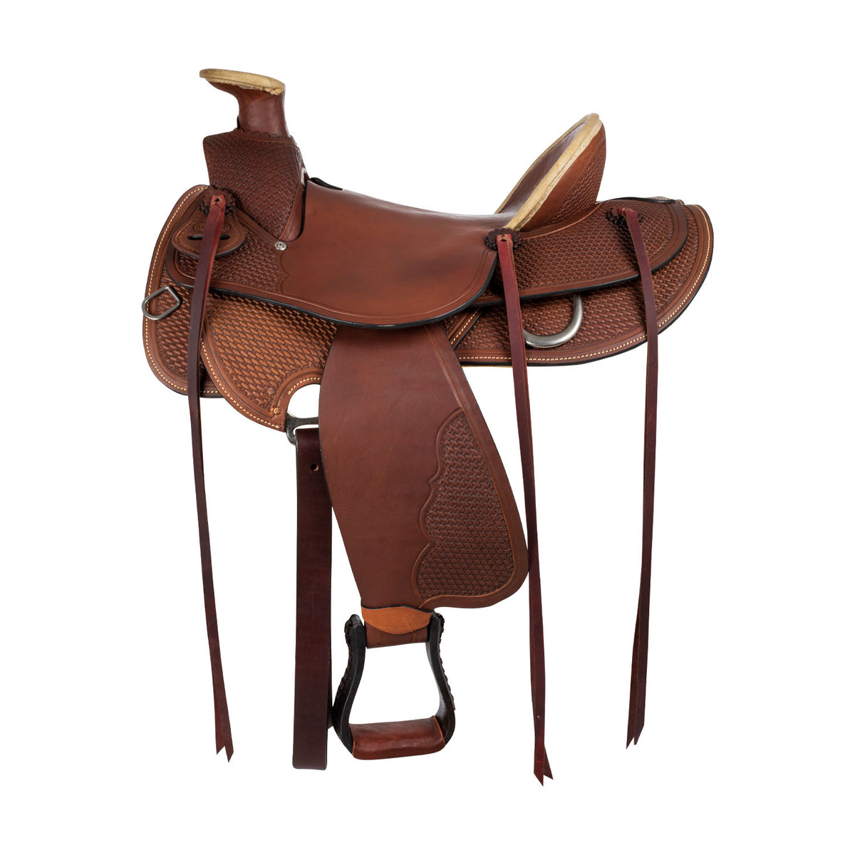 Selle western Rancher en cuir souple, travail basket, 16 ou 17 pouces