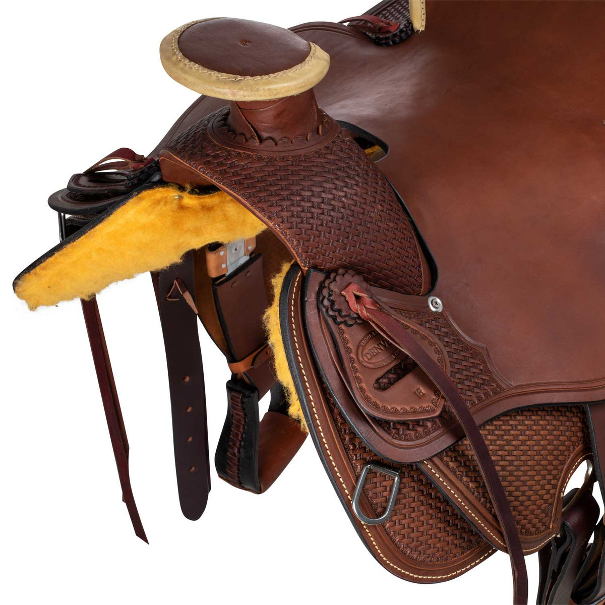Selle western Rancher en cuir souple, travail basket, 16 ou 17 pouces