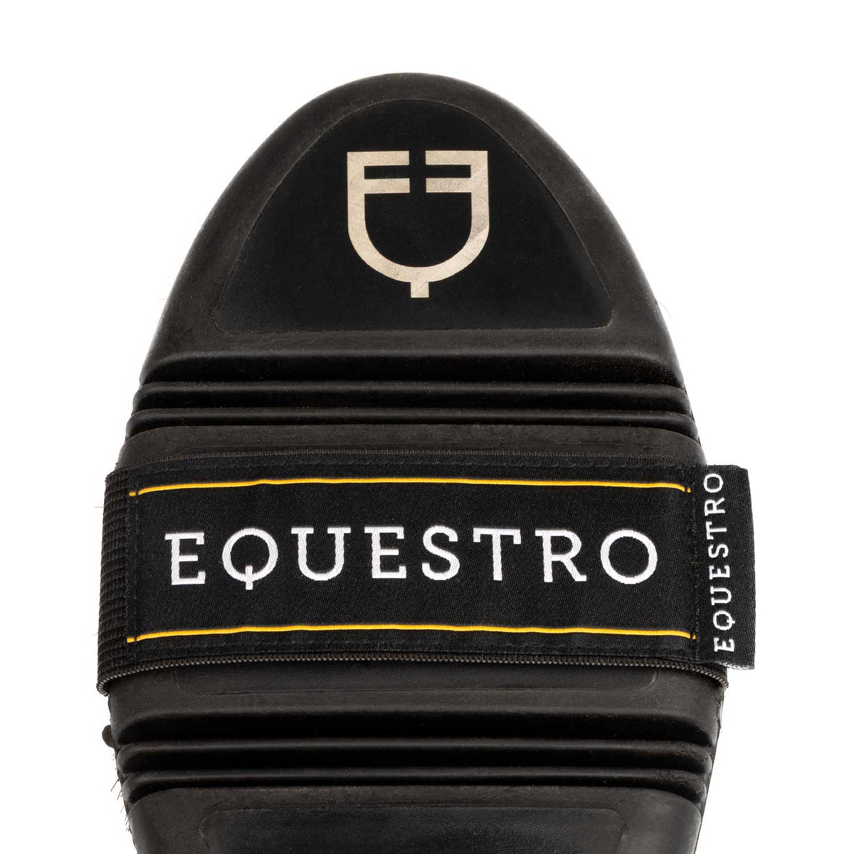 Brosse douce flexible Equestro en crin naturel avec sangle élastique
