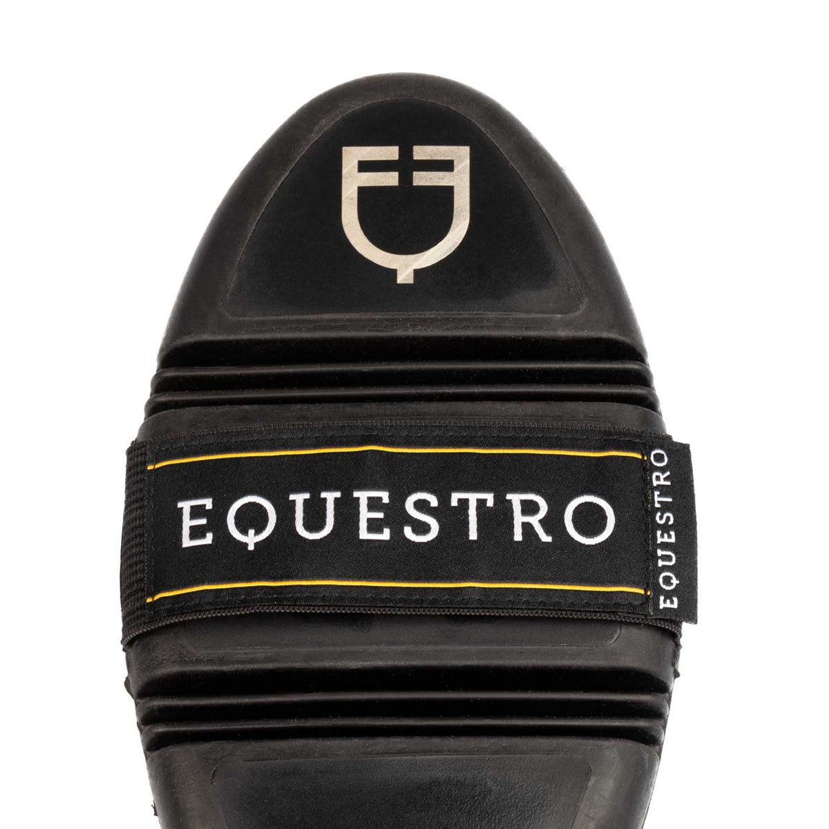 Étrille flexible Equestro en caoutchouc souple avec sangle élastique