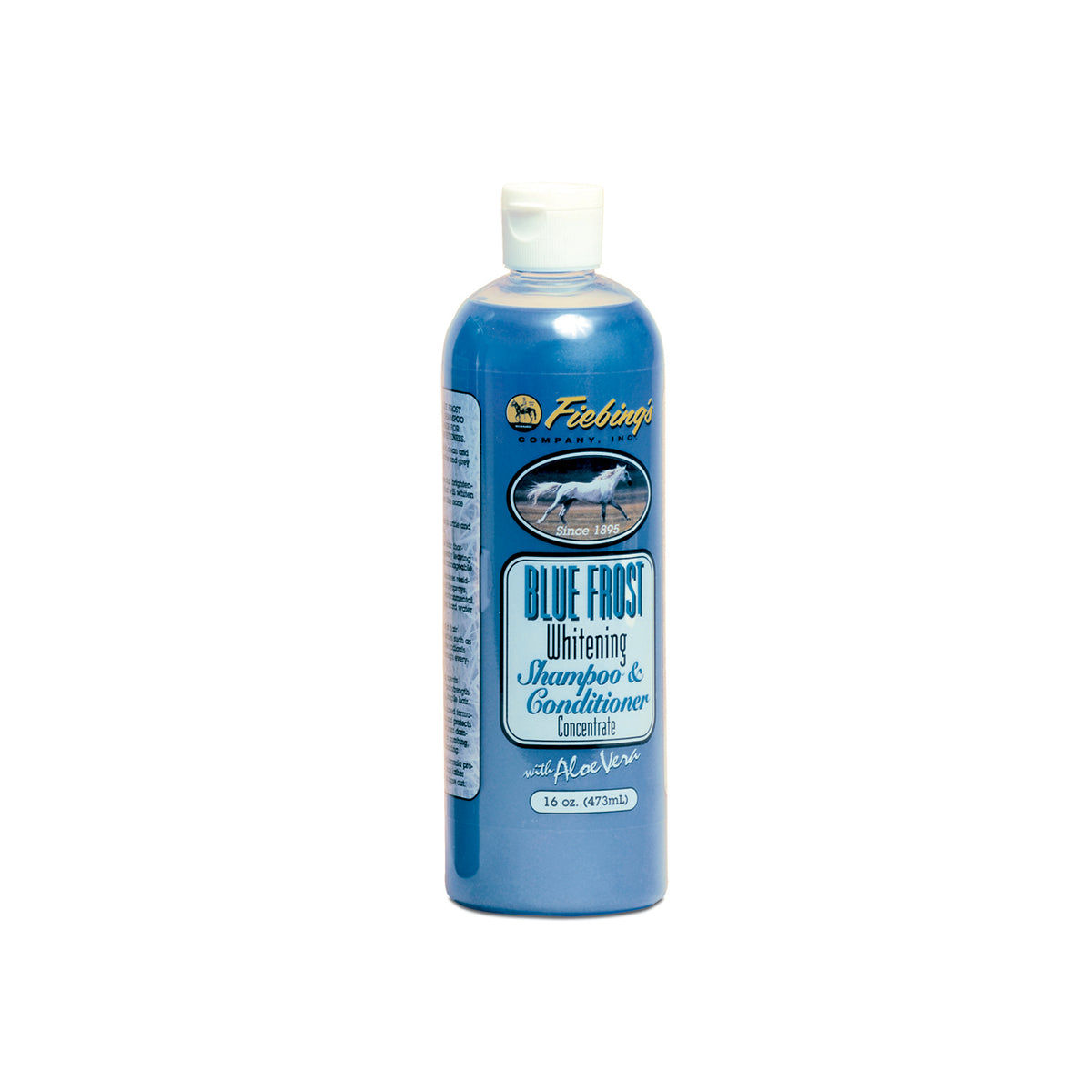 Shampoing Fiebing's Blue Frost pour chevaux blancs, aloe vera, 473 ml