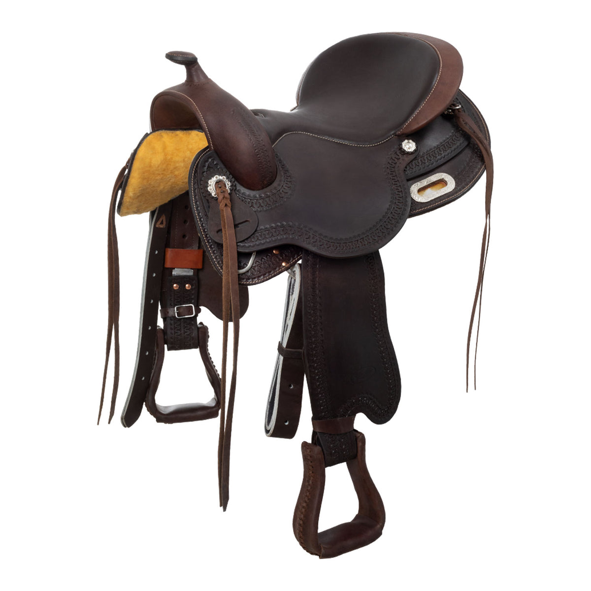 Selle western Freemax dos court en cuir de buffle, fourche au choix