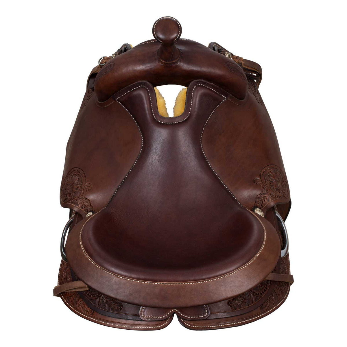 Selle western Freemax dos court en cuir de vache, 15 à 17 pouces