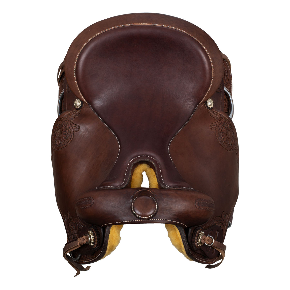 Selle western Freemax dos court en cuir de vache, 15 à 17 pouces