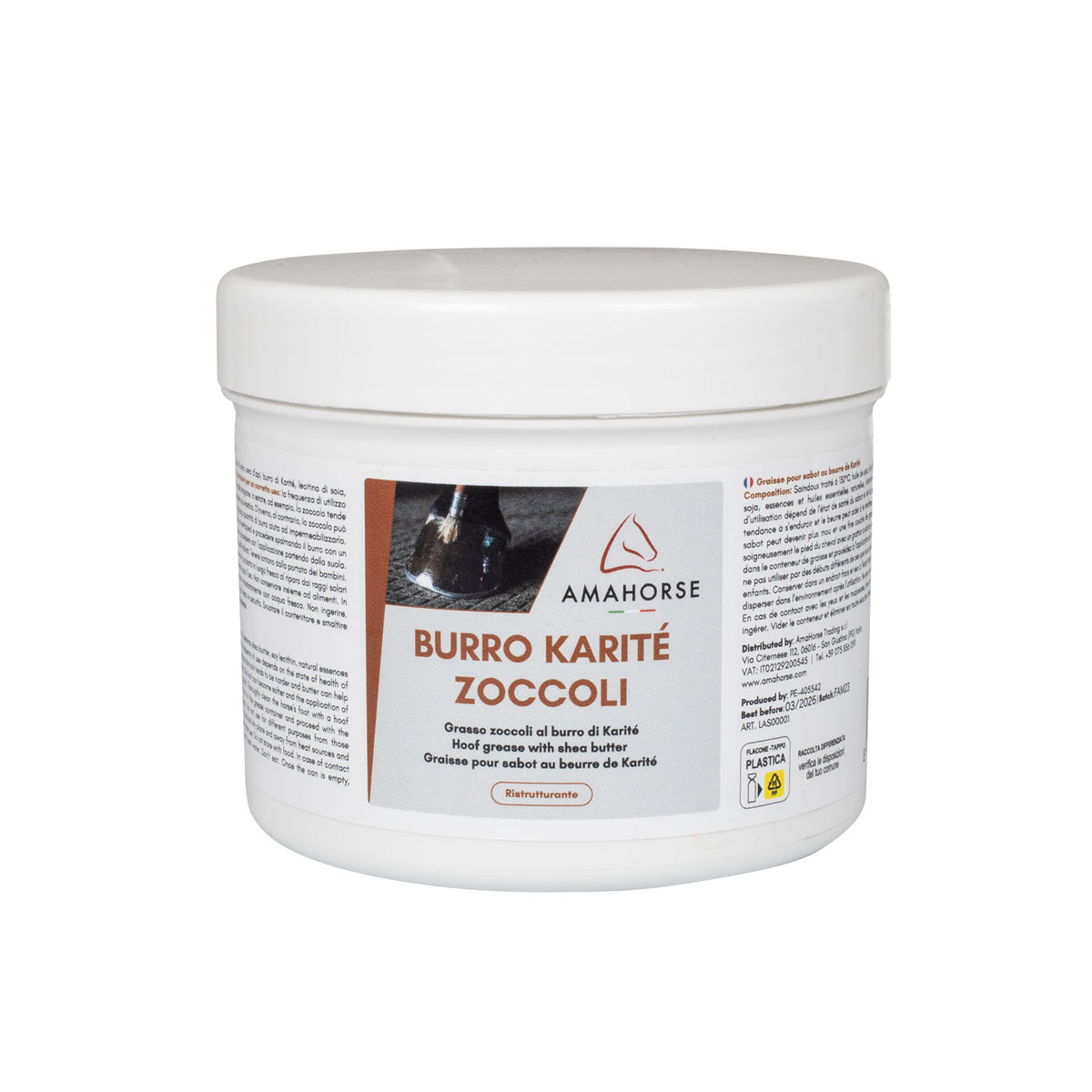 Graisse pour sabots AmaHorse au beurre de karité, 500 g ou 1 kg