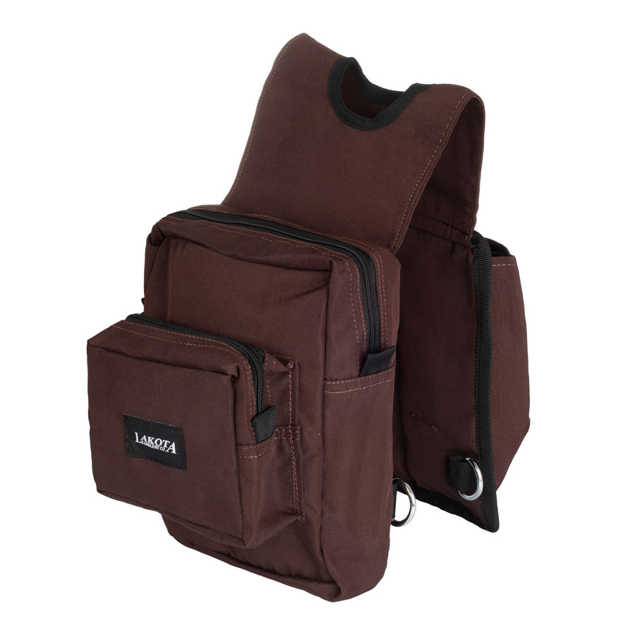 Sacoche de pommeau Lakota Trail Horn, compartiments zippés
