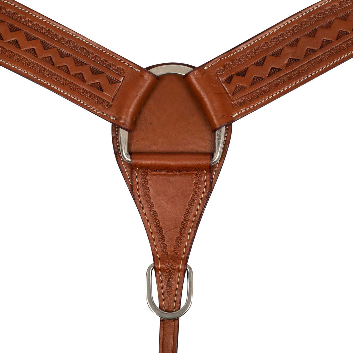 Collier de chasse western McBryan en cuir, décor border stamp