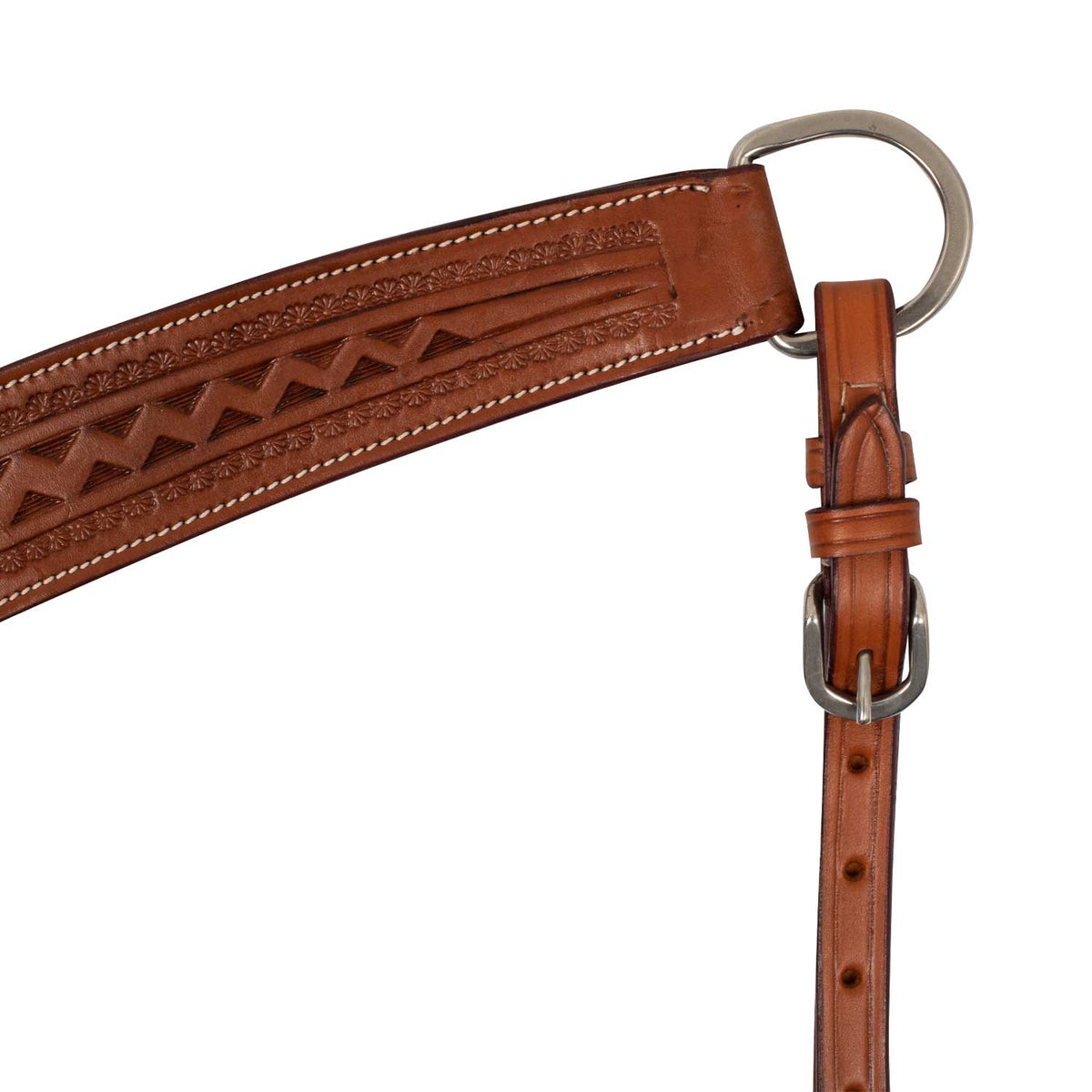 Collier de chasse western McBryan en cuir, décor border stamp