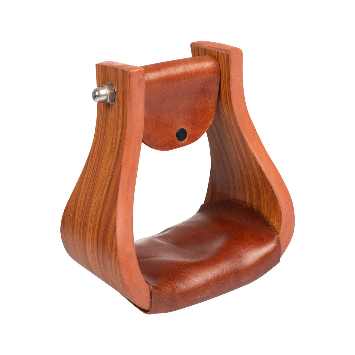 Étriers western McBryan en bois moulé, marchepied recouvert de cuir