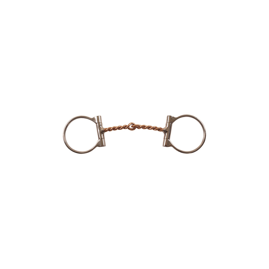 Filet western Pool's anneaux en D, canon torsadé cuivre épais, 12,5 cm