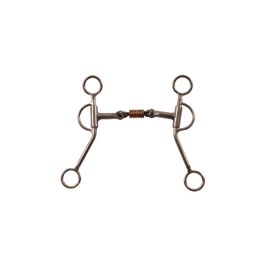 Mors western Pool's en inox, passage de langue cuivre, branches longues