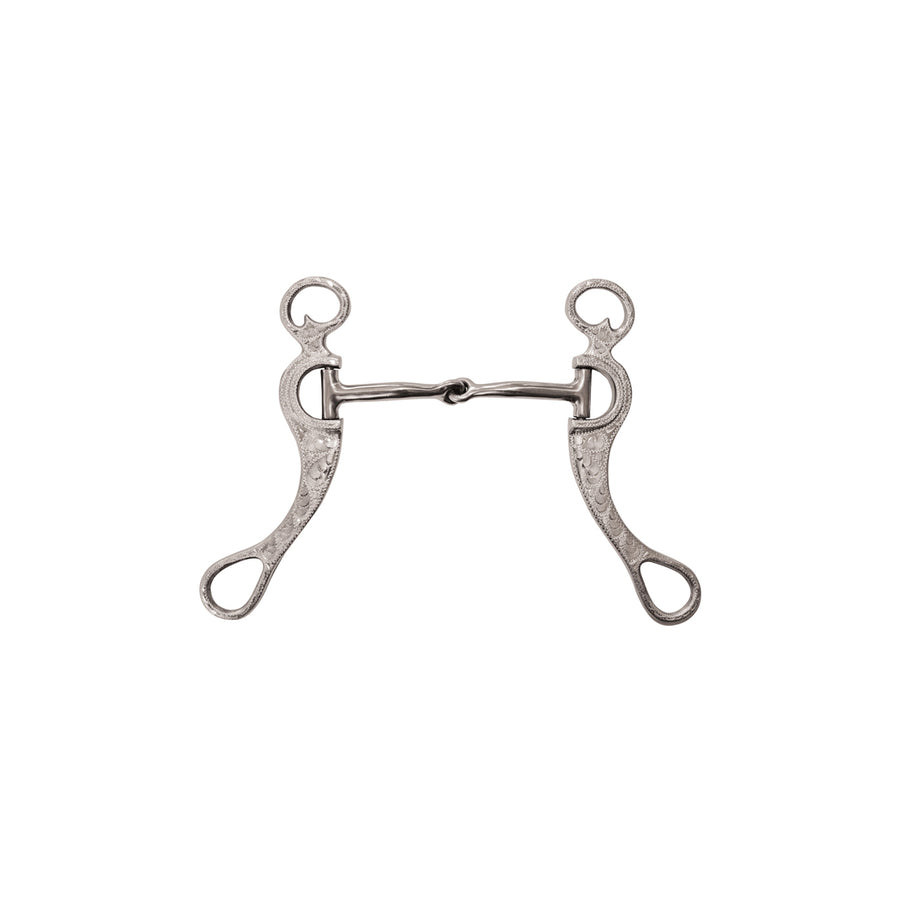 Mors western Metalab en aluminium, inserts cuivre, branches décorées