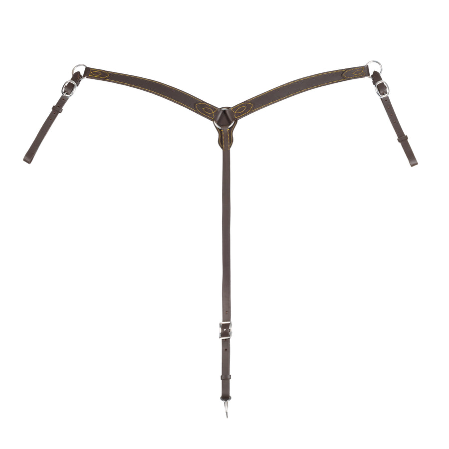 Collier de chasse western étroit Lakota en cuir huilé, poney ou cheval