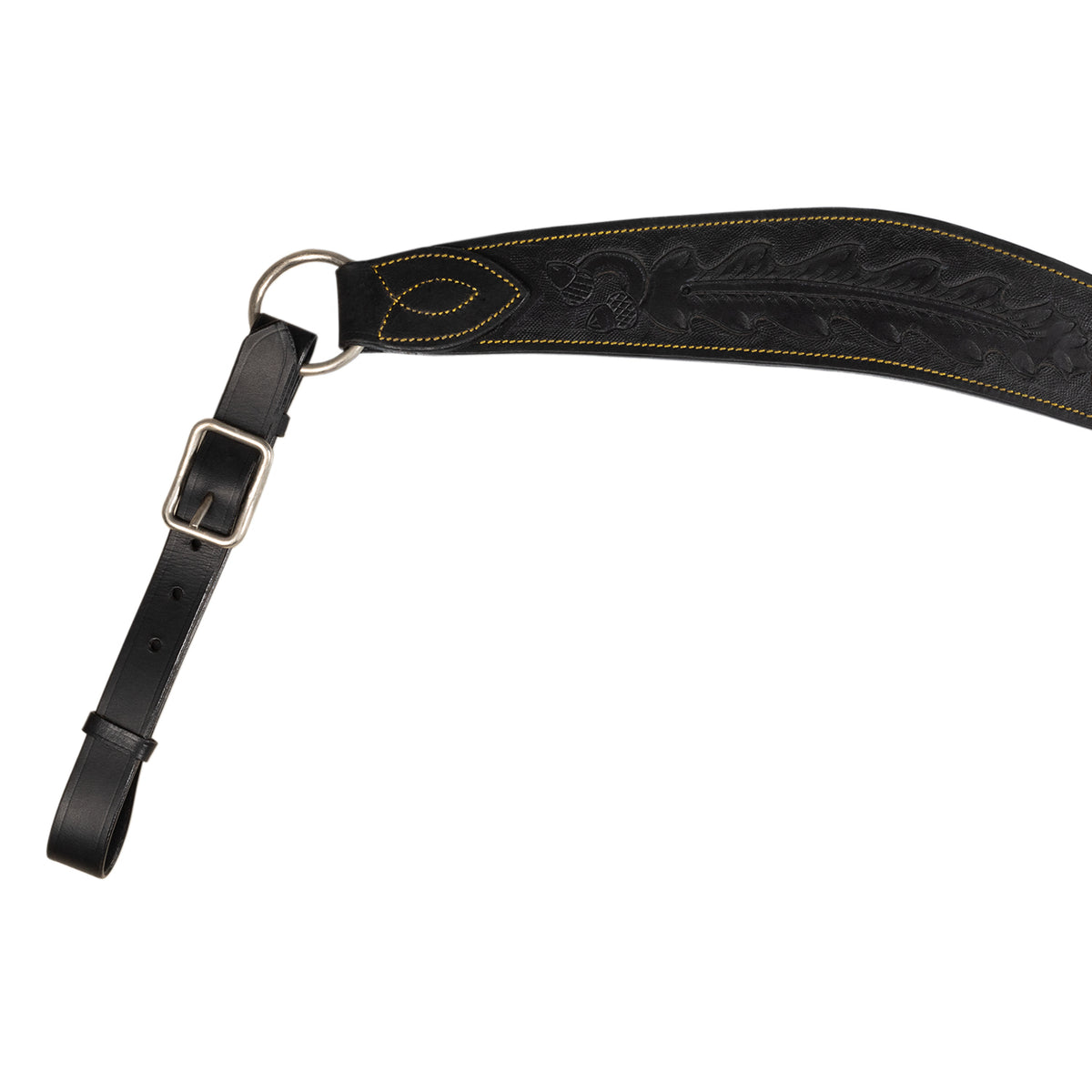Collier de chasse western Lakota en cuir à gravures florales