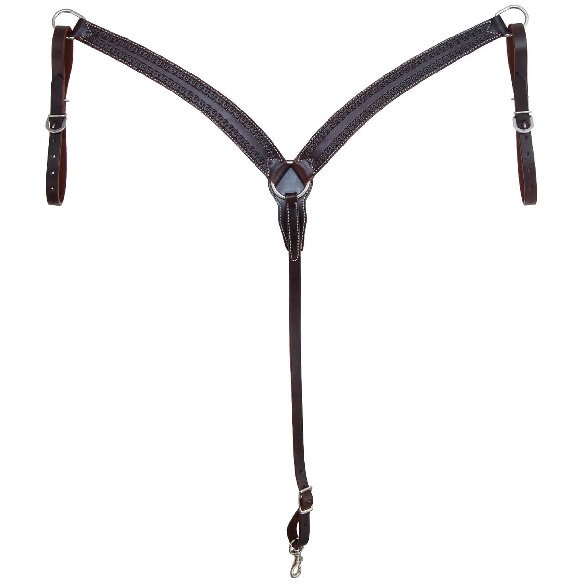 Collier de chasse western Pool's en cuir, finition snake, mousqueton