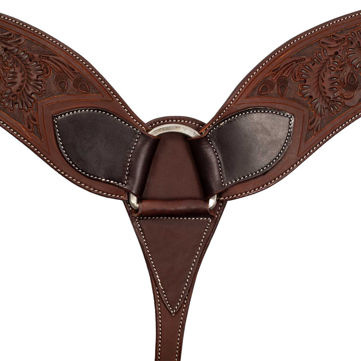 Collier de chasse western large Pool's en cuir souple, motif flower