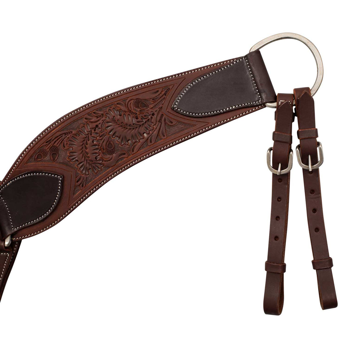 Collier de chasse western large Pool's en cuir souple, motif flower