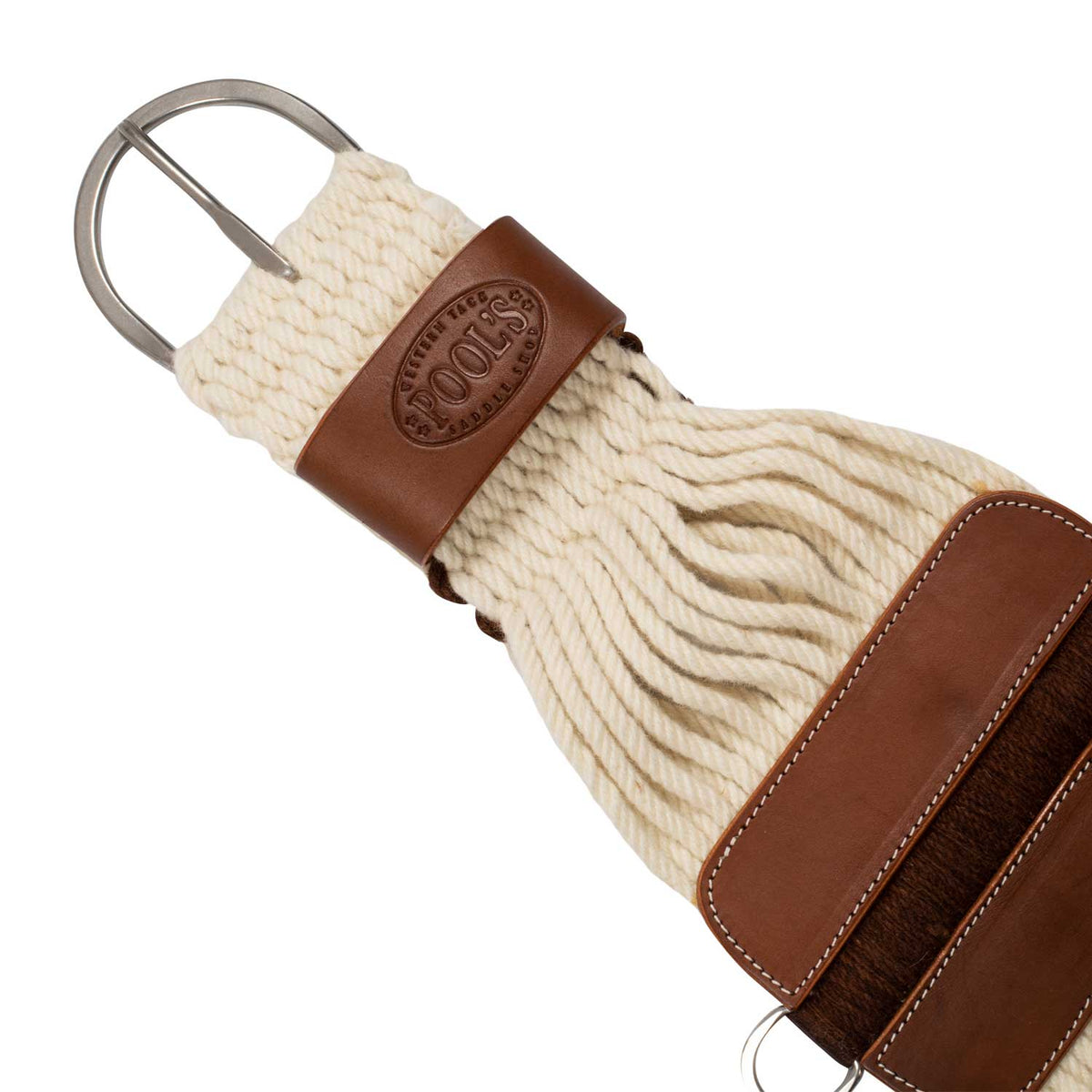 Sangle western Pool's à cordons de mohair, renforts cuir, boucles inox