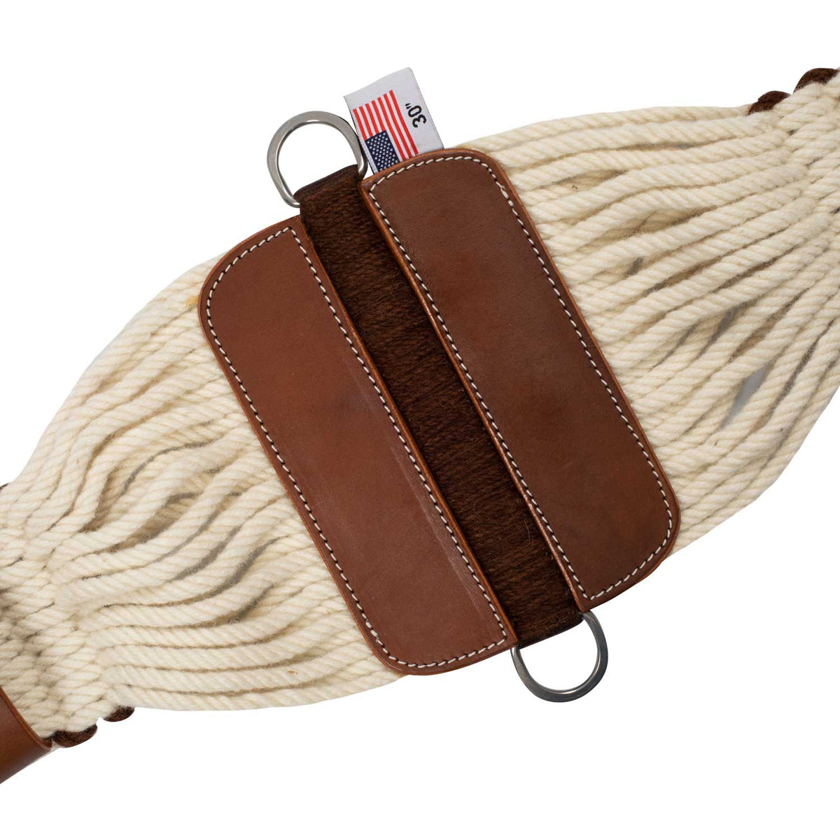 Sangle western Pool's à cordons de mohair, renforts cuir, boucles inox