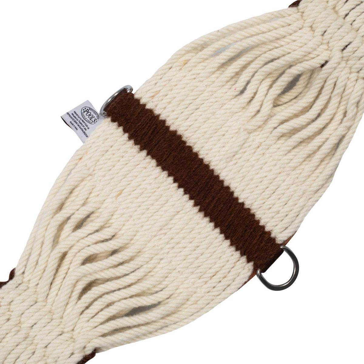 Sangle western Pool's à cordons de mohair, renforts cuir, boucles inox