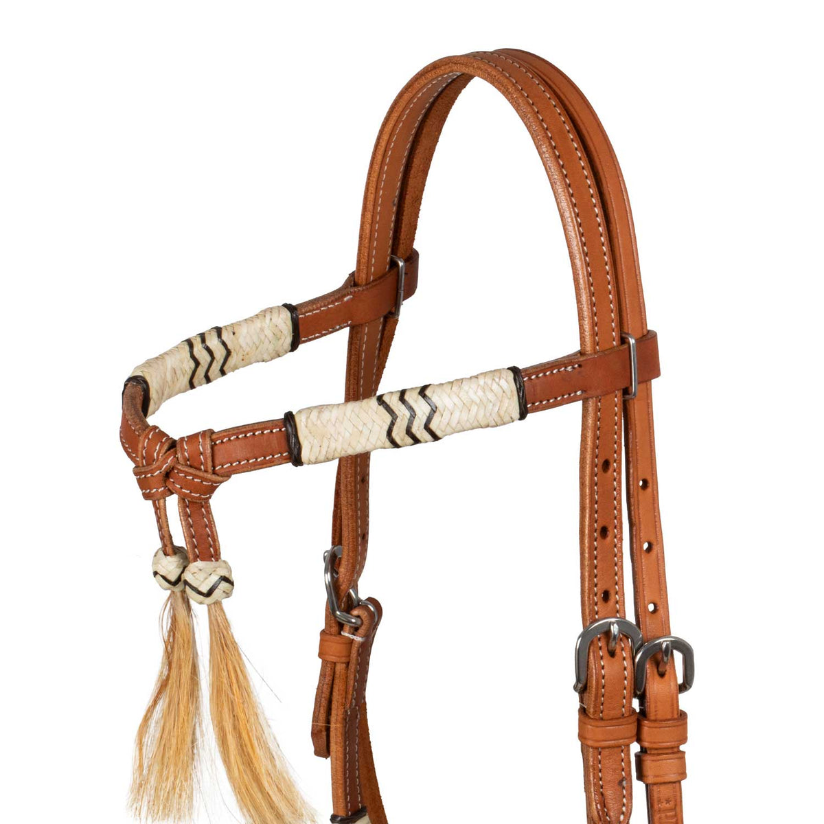 Bosal Pool's en rawhide tressé avec têtière cuir et mecate en crin