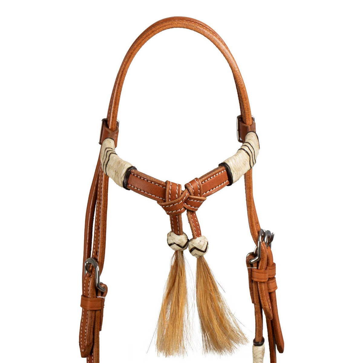 Bosal Pool's en rawhide tressé avec têtière cuir et mecate en crin