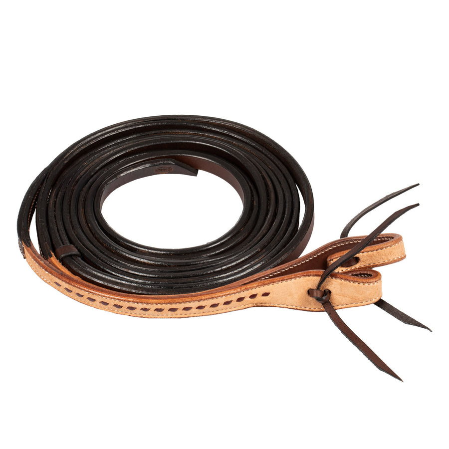 Rênes western Pool's en cuir bicolore