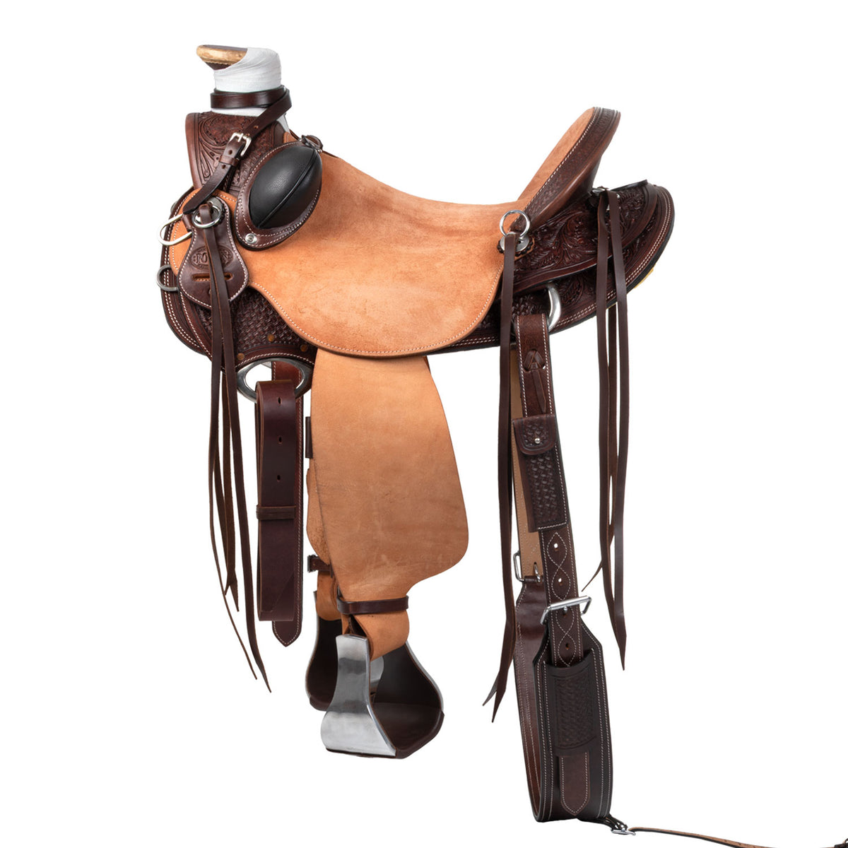 Selle western Wade Arizona Pool's, siège cuir retourné, sangle arrière incluse