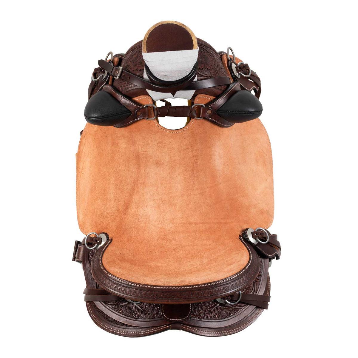 Selle western Wade Arizona Pool's, siège cuir retourné, sangle arrière incluse
