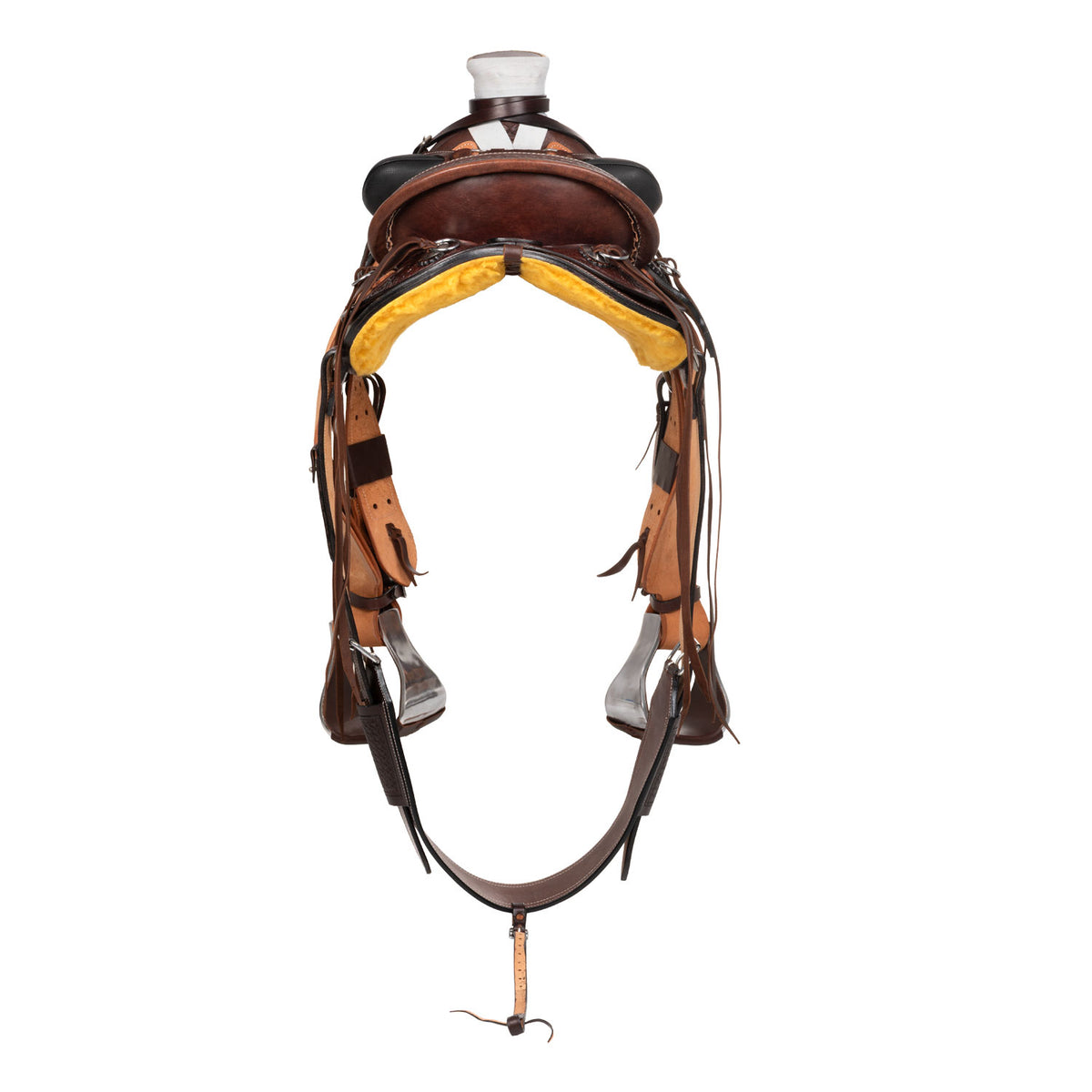 Selle western Wade Arizona Pool's, siège cuir retourné, sangle arrière incluse