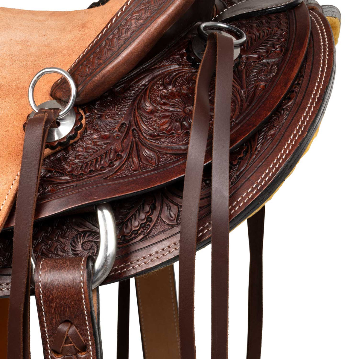 Selle western Wade Arizona Pool's, siège cuir retourné, sangle arrière incluse