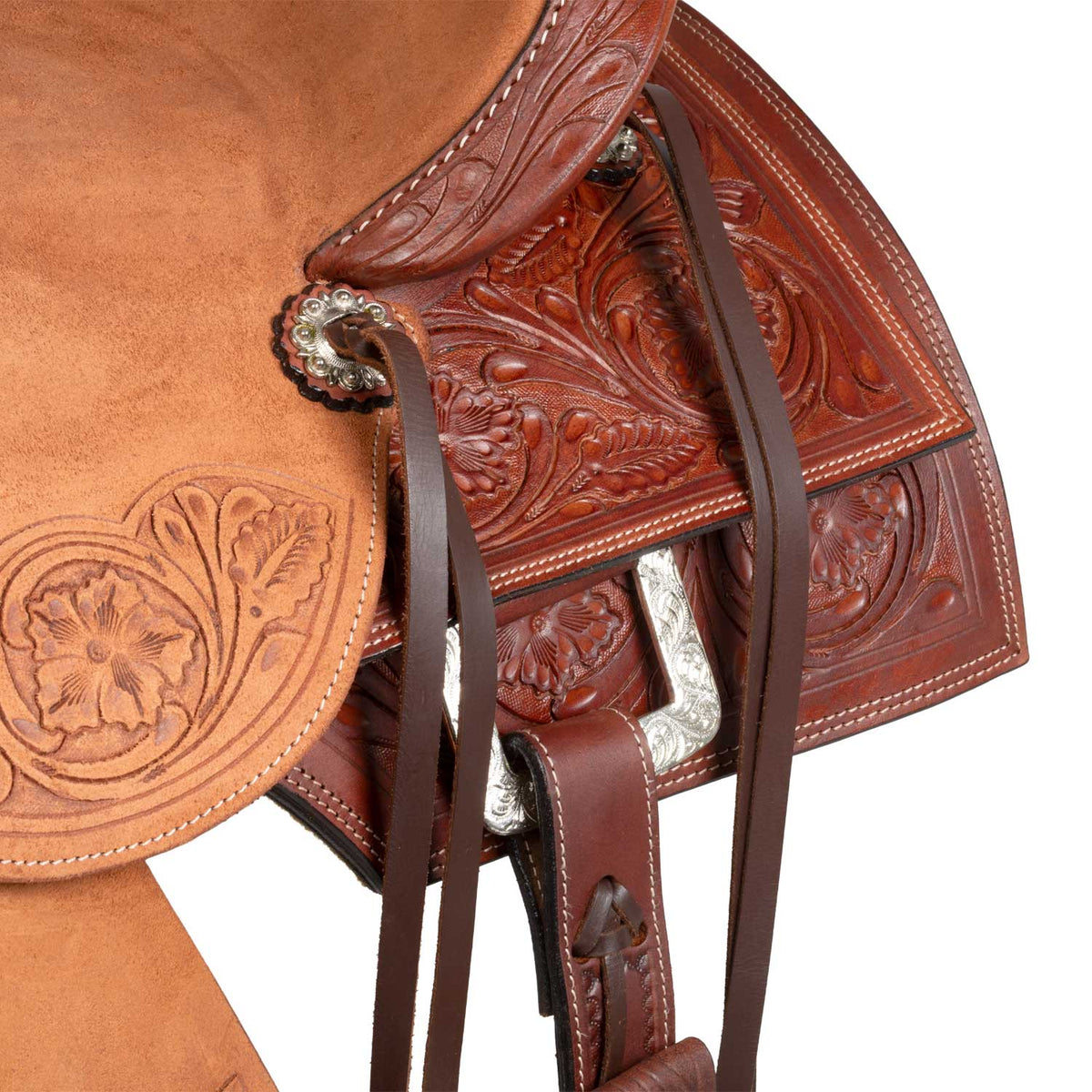 Selle cow horse Pool's Ranch Petal, siège roughout, FQHB 7 pouces