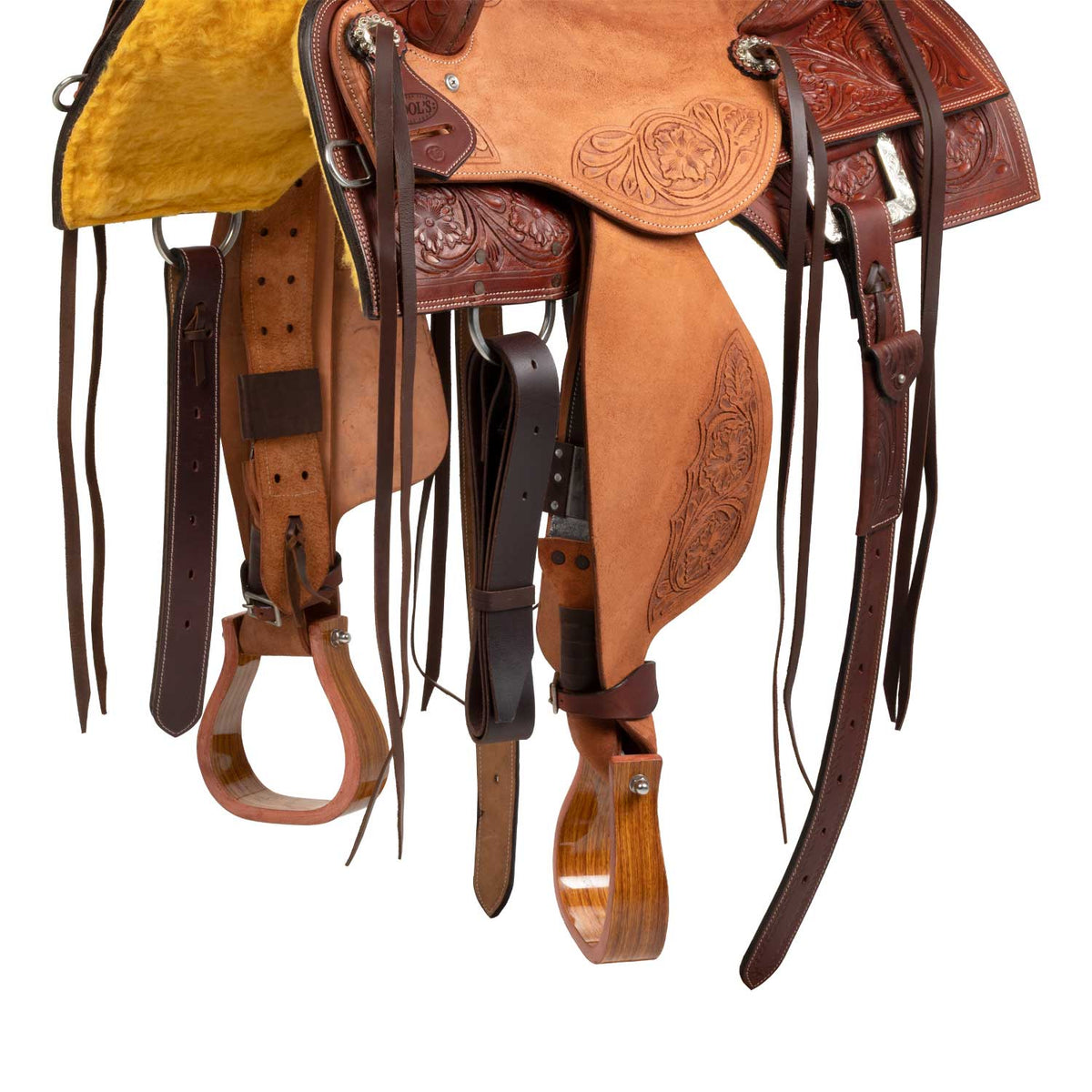 Selle cow horse Pool's Ranch Petal, siège roughout, FQHB 7 pouces