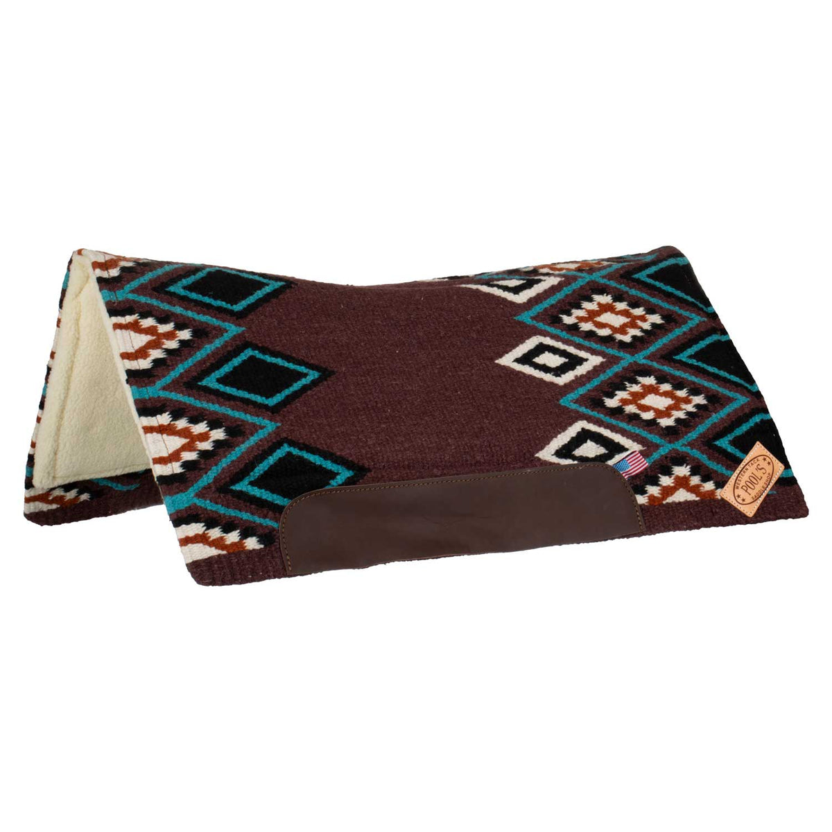 Tapis de selle western Pool's Texas profilé, feutre perforé, 34 x 36