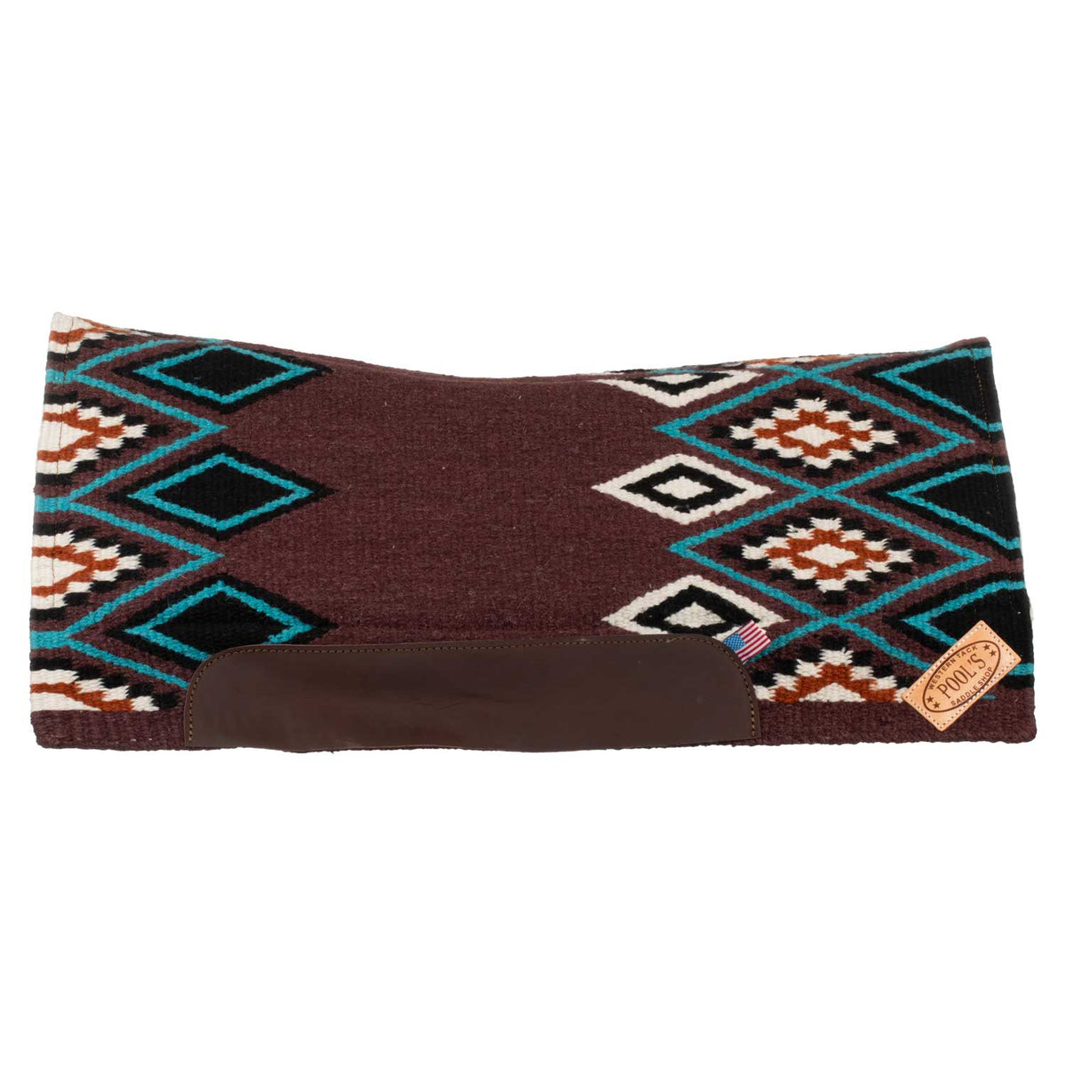 Tapis de selle western Pool's Texas profilé, feutre perforé, 34 x 36