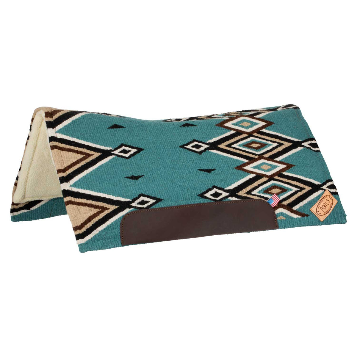 Tapis de selle western Pool's Texas profilé, feutre perforé, 34 x 36