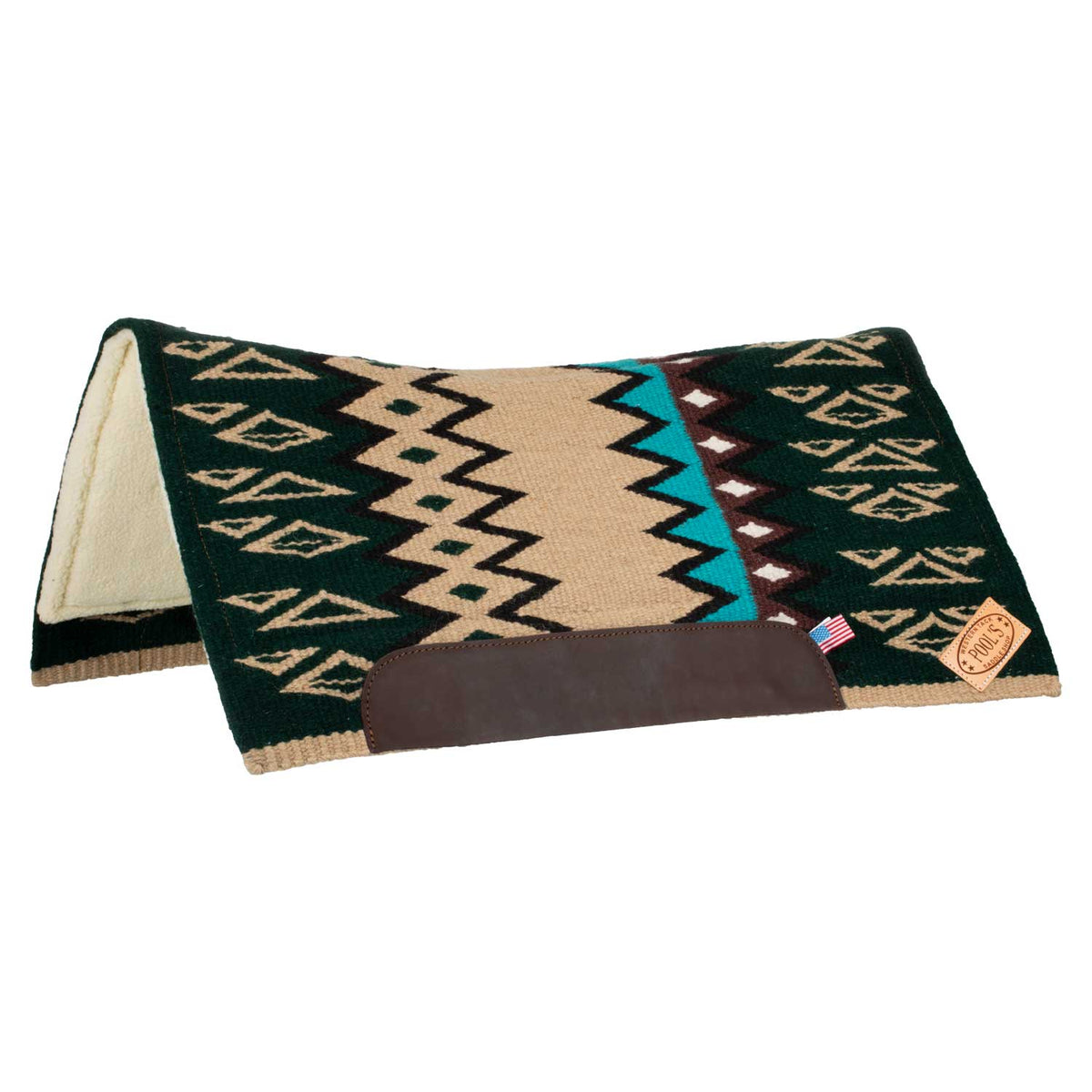 Tapis de selle western Pool's Texas profilé, feutre perforé, 34 x 36