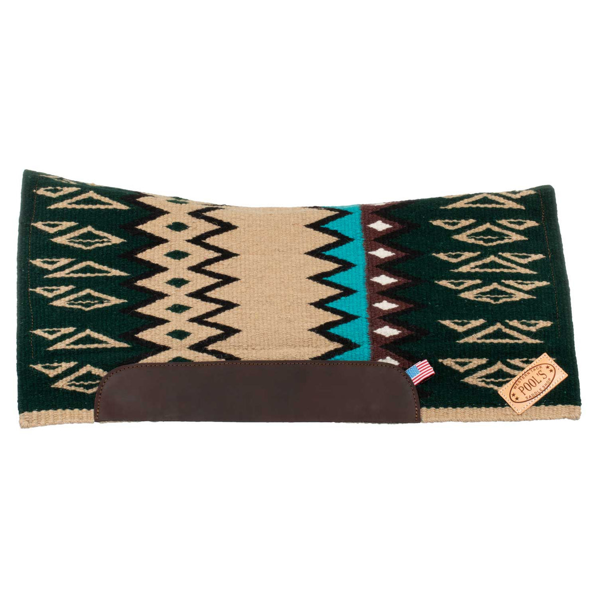 Tapis de selle western Pool's Texas profilé, feutre perforé, 34 x 36